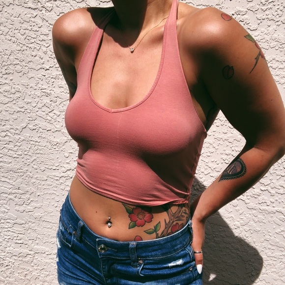 Express Tops - EXPRESS Mauve Halter Crop Top